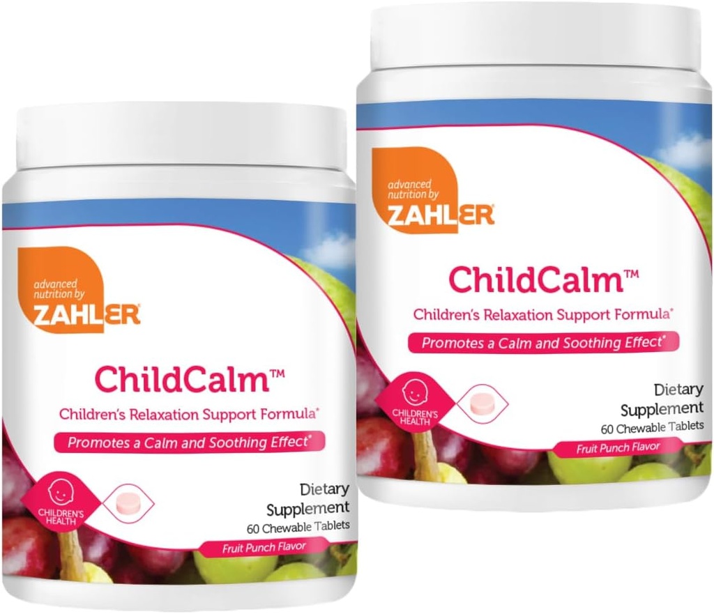 Zahler ChildCalm, Kosher Fruit Punch Μασώμενα Μαγνήσιο για τα παιδιά - Φυσική ηρεμία, υποστήριξη Mood, και χαλάρωση - Ηρεμία παιδιά συμπλήρωμα μαγνήσιου, (2 πακέτο)