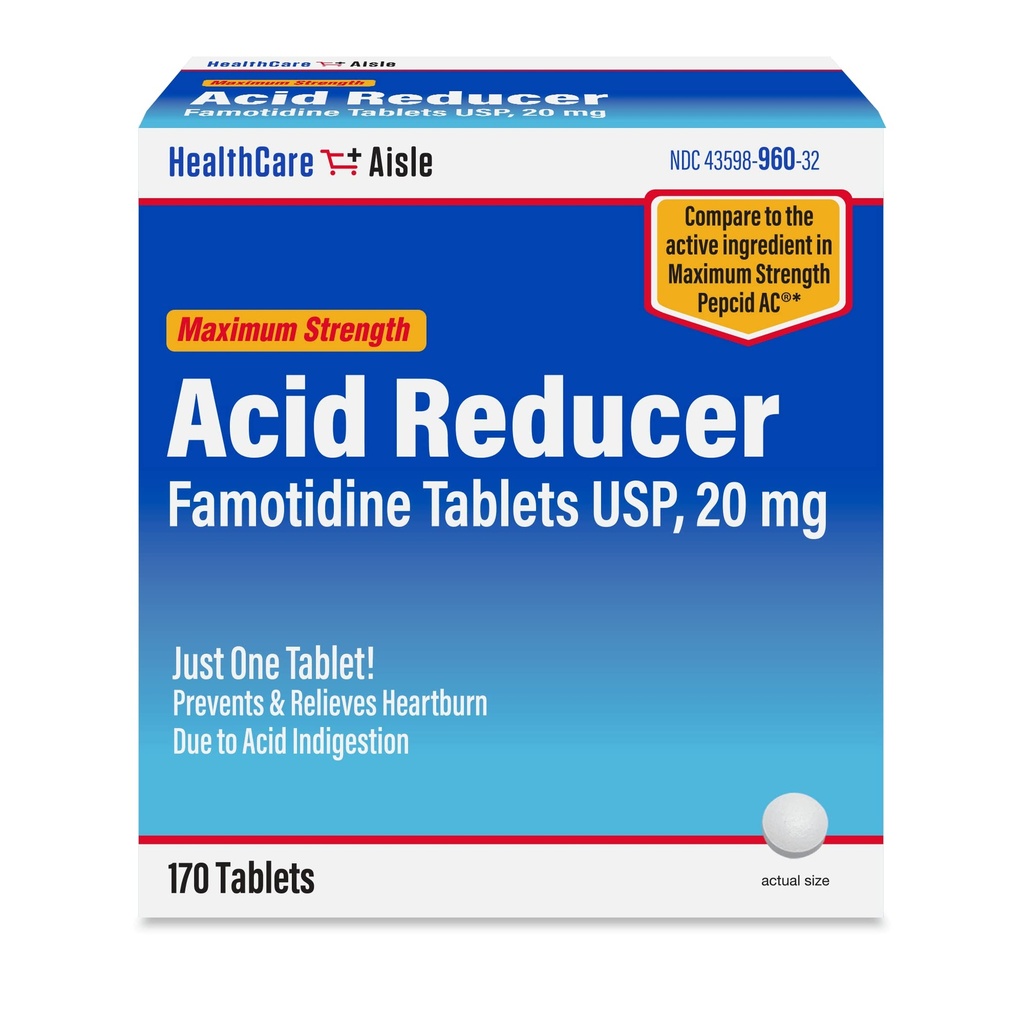 SağlıkCareAisle Famotidine 20 mg, 170 Tablet, maksimum Güçlü asit dağılımı, Önlemler ve Relieves Heartburn Asit Indigestion