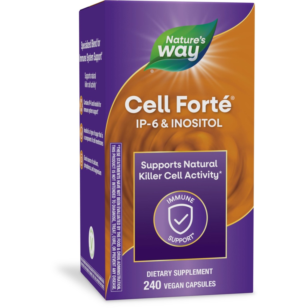 Nature's Way Hücre Forté IP-6 & Inositol Immune Support Supplement withuba, Phosphorus ve Magnezyum*, Gluten-Free, Vegan, 240 Capsules (Pazarlama May Vary)