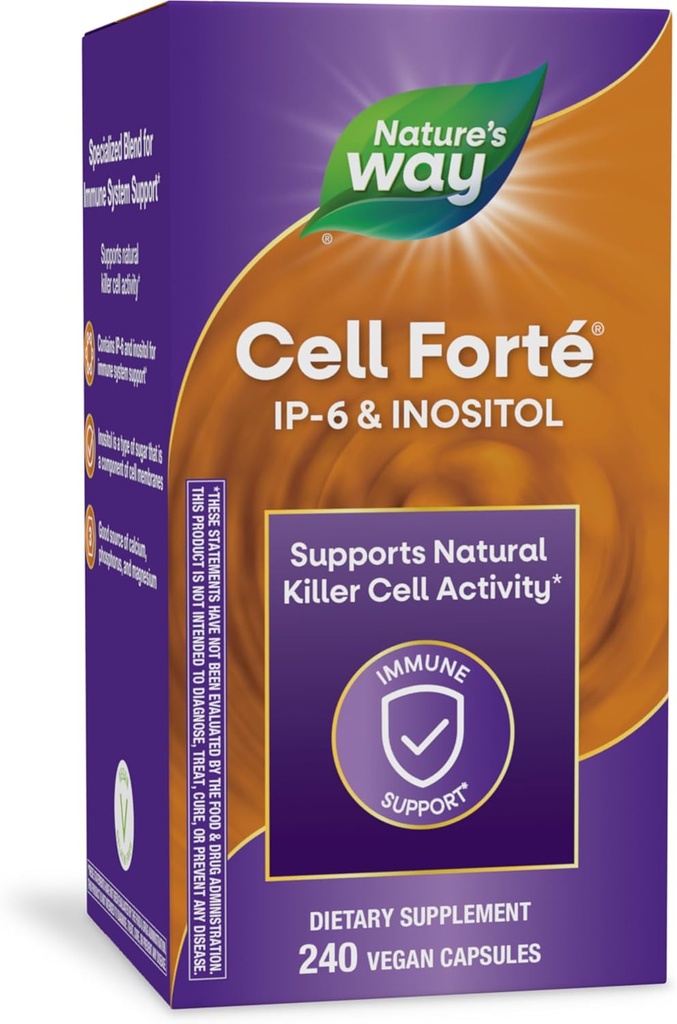 Nature's Way Hücre Forté IP-6 & Inositol Immune Support Supplement withuba, Phosphorus ve Magnezyum*, Gluten-Free, Vegan, 240 Capsules (Pazarlama May Vary)