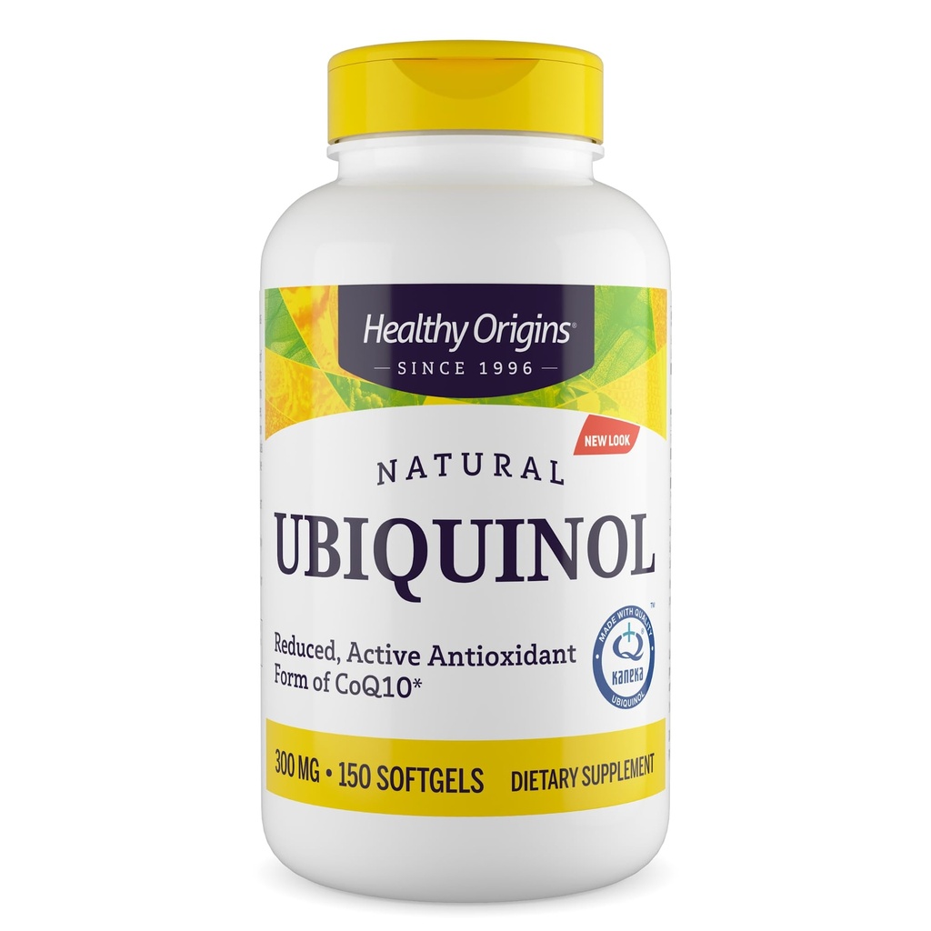 Sağlıklı Origins Ubiquinol (CoQ10), 300 mg - Ubiquinol Supplements for Heart Health & Antioksi Support - Gluten-Free & Non-GMO Supplement - 150 Softgels