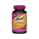 Nature’s Way Alive! Gummy Prenatal Vitamins, Prenatal Multivitamin Supplement with Plant-Based DHA for Brain & Eye Development*, Vegetarian Orange Raspberry Lemonade Flavored, 90 Gummies