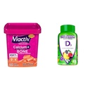Viactivelli +Vitamin D3 Supplement Soft Chews, Caramel, 60 Chews - Gıda Diyeti Tamam ve Vitafüzyon Vitamini D3 Gummy Vitaminleri Bone ve Immune System Support, Peach, Blackberry