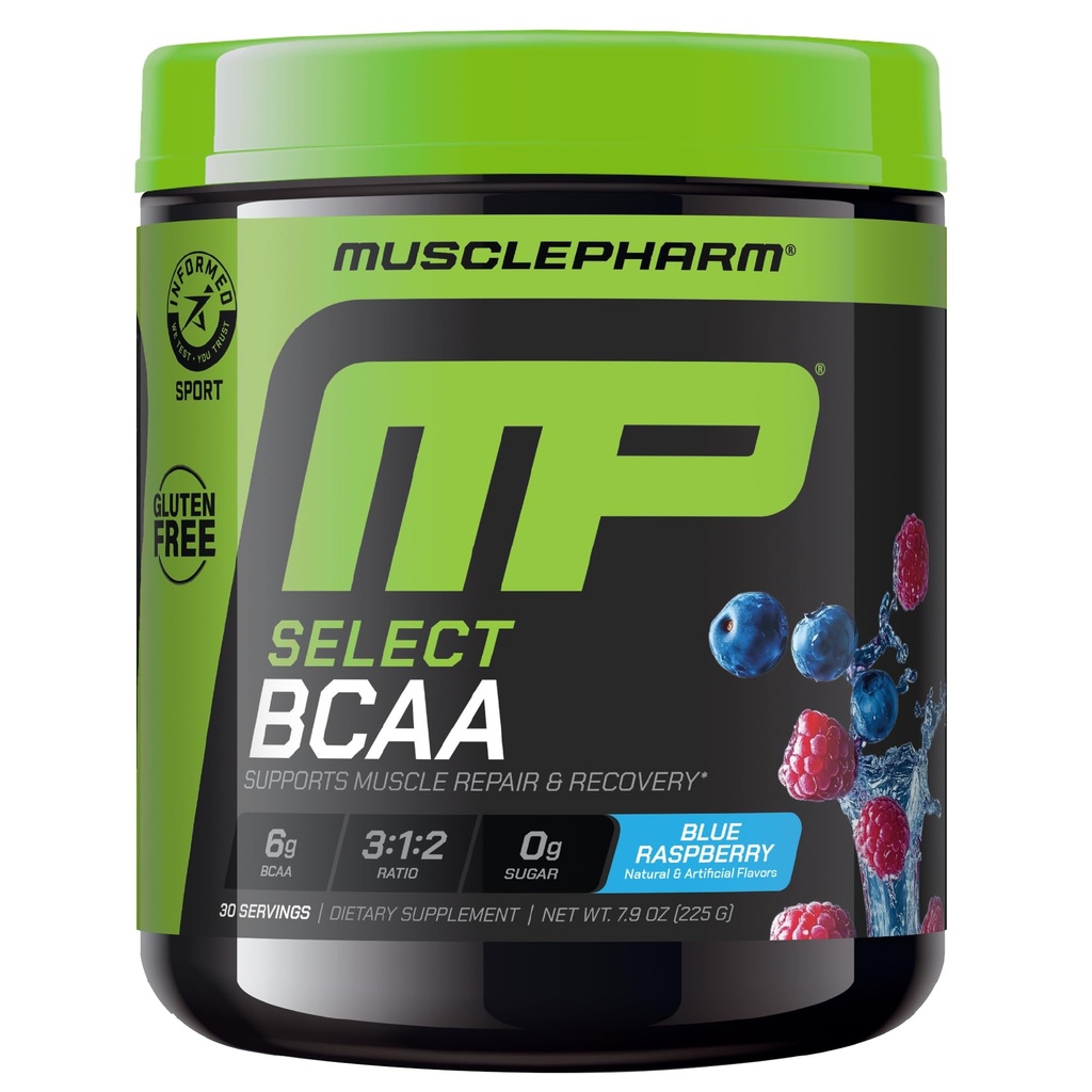 ΜύεςPharm Essentials BCAA σκόνη, πριν & μετά την αποκατάσταση προπόνηση ποτό, υποστηρίζει την αποκατάσταση μυών & την παραγωγή ενέργειας, Essential Amino Acids συμπλήρωμα, 30 εξυπηρετούν, Blue Raspberry Flavor