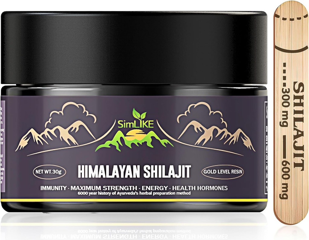 shilajit Καθαρό Βιολογικό Ιμαλαΐων - Gold Grade Shilajit Resin με Βιολογικά Αγιουρβεντικά Βότανα σε Υψηλή Ικανότητα για Ενέργεια, Δύναμη & Ασυλία, 30 γραμμάρια