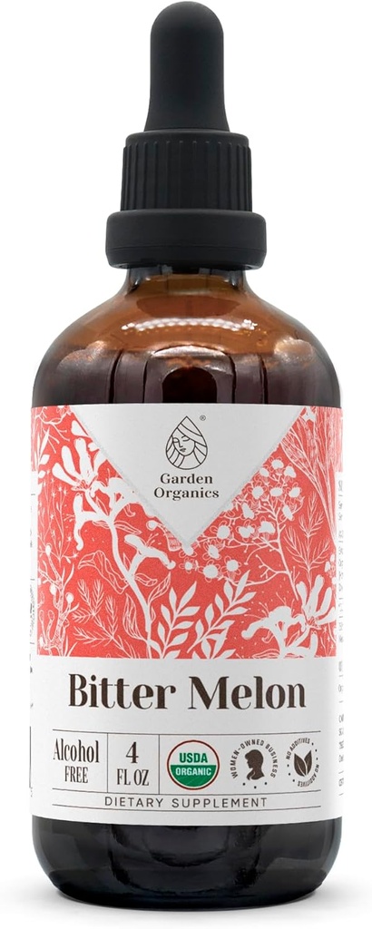 Bitter Melon USDA Organik | Alkol-Free Extract, Organik Herbal Drops, Supplement | Tincture %100 sertifikalı Organik Bitter Melon (Momordica Charantia) 4 ozz