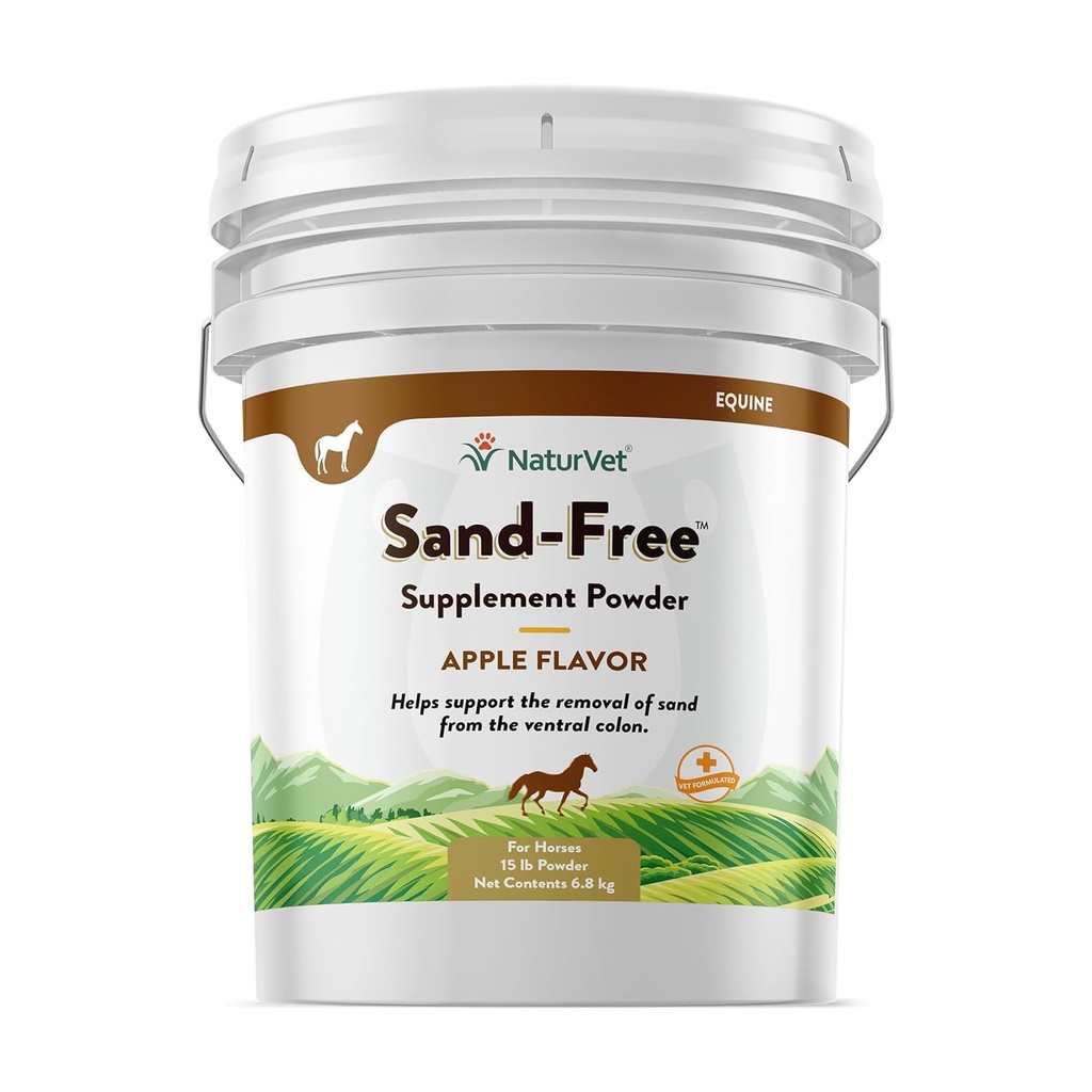 NaturVet Sand Free Horse Powder Supplement – Υποστηρίζει υγιή εντερική λειτουργία, Sand Αφαίρεση από Ventral Colon – Περιλαμβάνει Psyllium Husk, Apple Flavoring – 15 lbs.