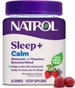 Natrol Sleep+ Calm Melatonin Gummies for Yetişkinler, Sleep Gummies, Strawberry Flavor, 60 Gummies, 30 Day Supply