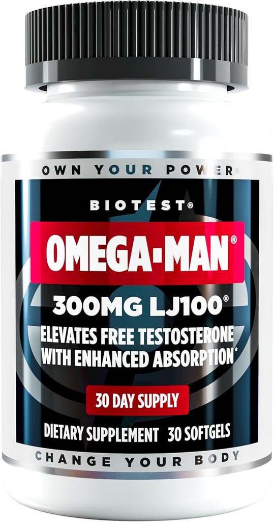 Biotest Omega-Man - 300 mg High-Ab Metaboli LJ100 Longjack (Eurycoma longifolia) - 30 Softgels