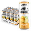 Optimum Beslenme Amino Enerji Koling Hydration Drink, Electrolytes, Caffeine, Amino Asits, BCAAs, Sugar Free, Mango Pineapple Limeade, 12 Fl Oz, 12 Pack (Pazarlama Mayıs Vary)