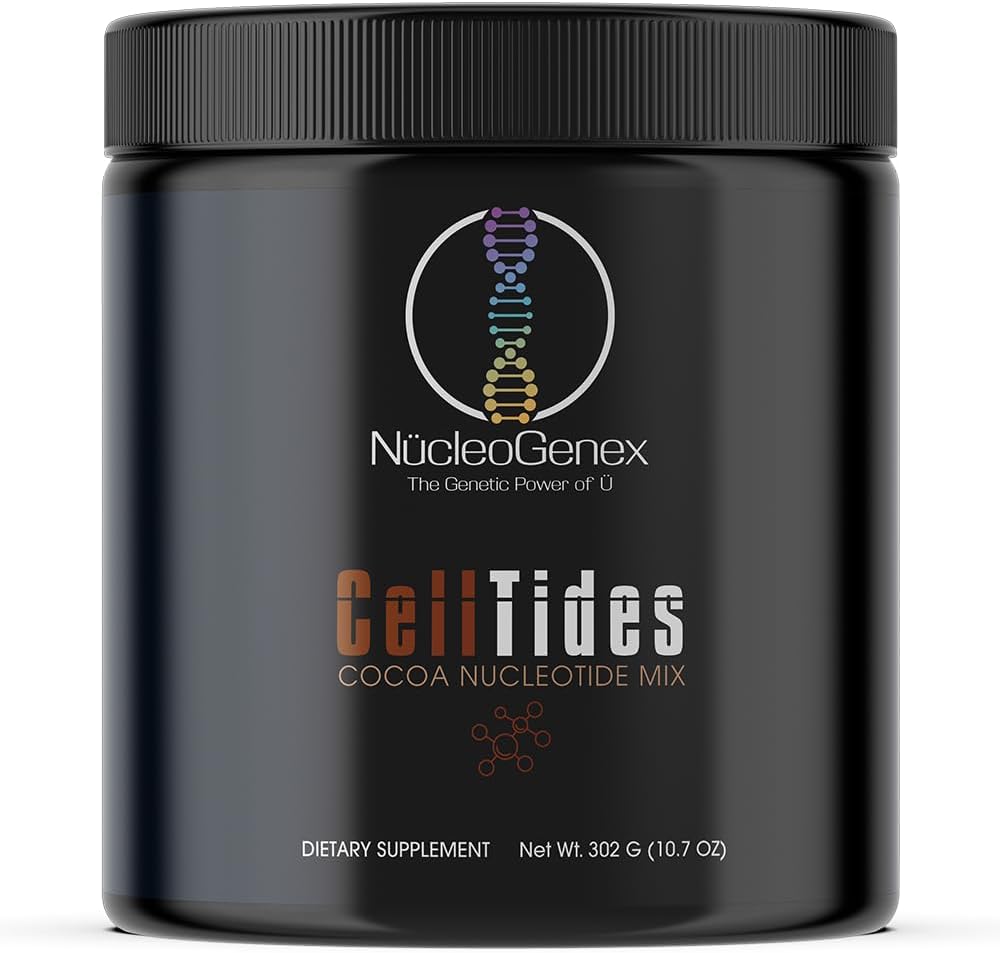 HücreTides Cocoa Flavor - Nucleotide-Based Nutritional Supplement for Advancedd Cellular Health - Supports Digestive Health, Nutrient Aborpsiyon ve Microflora Büyüme - Net Wt. 302g