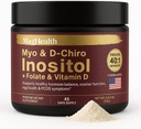 Inositol Toz - Myo & D-Chiro Inositol + Folate and Vitamin D - 40:1 - 45 Günlük Supply - Düzenli Erkekler ve Fertness Desteği | Büyük Alternatif