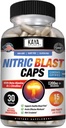 Kaya Naturals - Nitric Blast Potent All-Doğal Herbal Supplement for maximum Health Faydaları | Pre-Workout | Artan Enerji | Improv Nighttime Performansı (30 Kont)