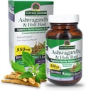 Nature's Answer Ashwagandha Root with Holy Basil 60 Capsules | Strese Sağlıklı Bir Cevap Destek* | Calm. Relax and Unwind*. | Gluten Free | Non-GMO | Kosher | Vegan | Vegetarian