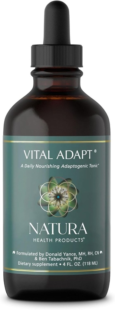 Natura Health Products Vital Adapt Supplement - Daily Nourishing Adaptogen Tonic for Endocrine Function Support - The Rhodiola, Ashwagandha, Cordyceps, Reishi (4 Akışkanlar oz)