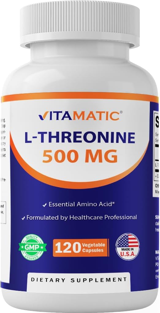 Vitamatic L-Threonine 500 mg - 120 Sebze Kapsülleri Sağlıklı Yaşamcı, Cardiovascular & Yapısal Fonksiyonlar