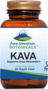 Pure Mountain Botaniks Kava Kava Capsules - 90 Kosher Vegan Caps with 400 mg Wild Vanuatu Kava Root Extract