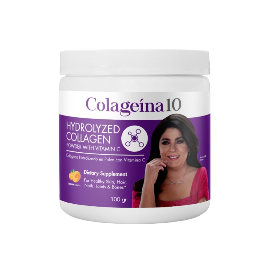 Colageina 10, Hydrolyzed Collagen Toz C vitamini ile, Skin'in görünümünü iyileştirir, Saç Büyümesine yardımcı olur, Sağlıklu Çiçeği, 3.5 Oz Toz, Jar.