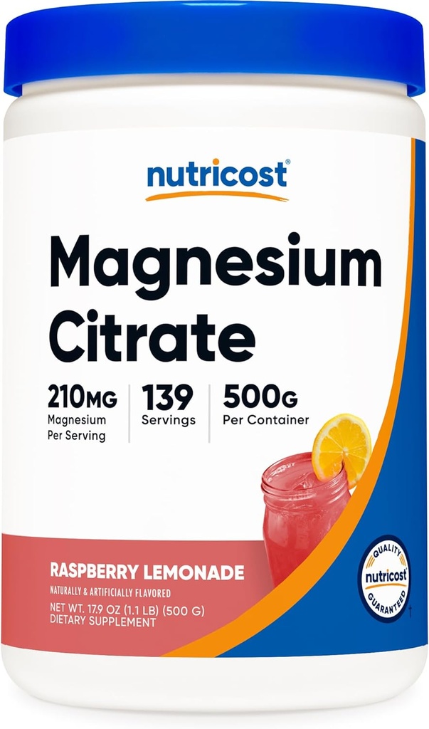 Nutricost Magnezyum Citrate Toz (Raspberry Lemonade, 500 Gram)