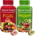 NATURAL GREENS Organik Meyveler ve Sebzeler Tamamı - Vitaminler ve Probiyotiklerle Superfood Capsules - Destekler Digestion, Immunity, Energ & Gut Health - 180 Capsules for Yetişkinler & Kids