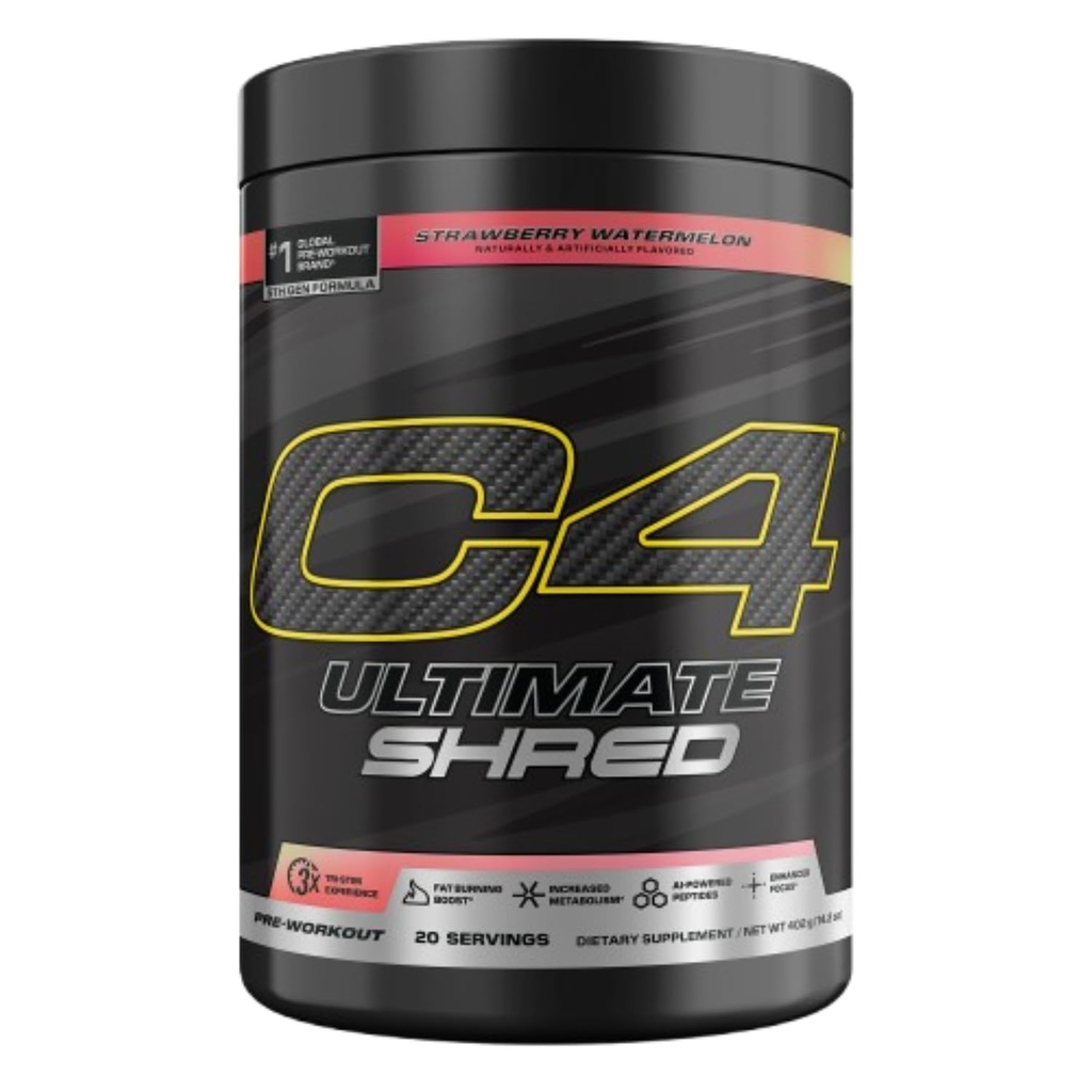 Cellucor C4 Ultimate Sped Pre Workout Toz, Erkekler ve Kadınlar için Fat Burner, Ginger Root Extract ile Kilo Kaybı Tamam, Strawberry Watermelon, 20 Hizmet, 12.3 Ounce (Pack of 1)