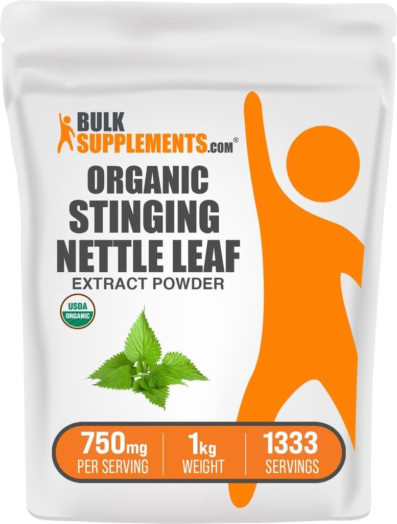 BulkSupplements.com Organik Sting Nettle Türlü Toz - Nettle Leaf Extract, Herbal Supplement - Vegan & Gluten Free, 750 mg per Service, 1kg (2.2 lbs) (Paket 1)