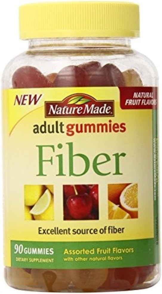 Doğa Fiber Yetişkin Gummies, Assorted Fruit 90 ea (Pack of 3)