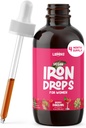 LLORENS PHARMACEUTICAL Iron Supplement for Women Iron Drops Daily Support, 20mg of Polysaccharide Complex Free Taste, Natural Sweeteners, Vegan ve Paraben Free (Berry Daiquiri, 4 Fl Oz)