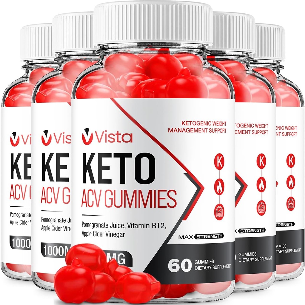 (5 Pack) Vista Keto ACV Gummies - Gelişmiş Formula Vista Chem Plus ACV Gummies Apple Cider Vinegar Vista ACV Diyetary Supplement Men Women (300 Gummies)