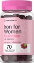 Horbäach Iron Gummies for Women | 70 Count | Grape Flavor | Supplement with B Vitamins Folate and Zinc | Vegan, Non-GMO & Gluten Free