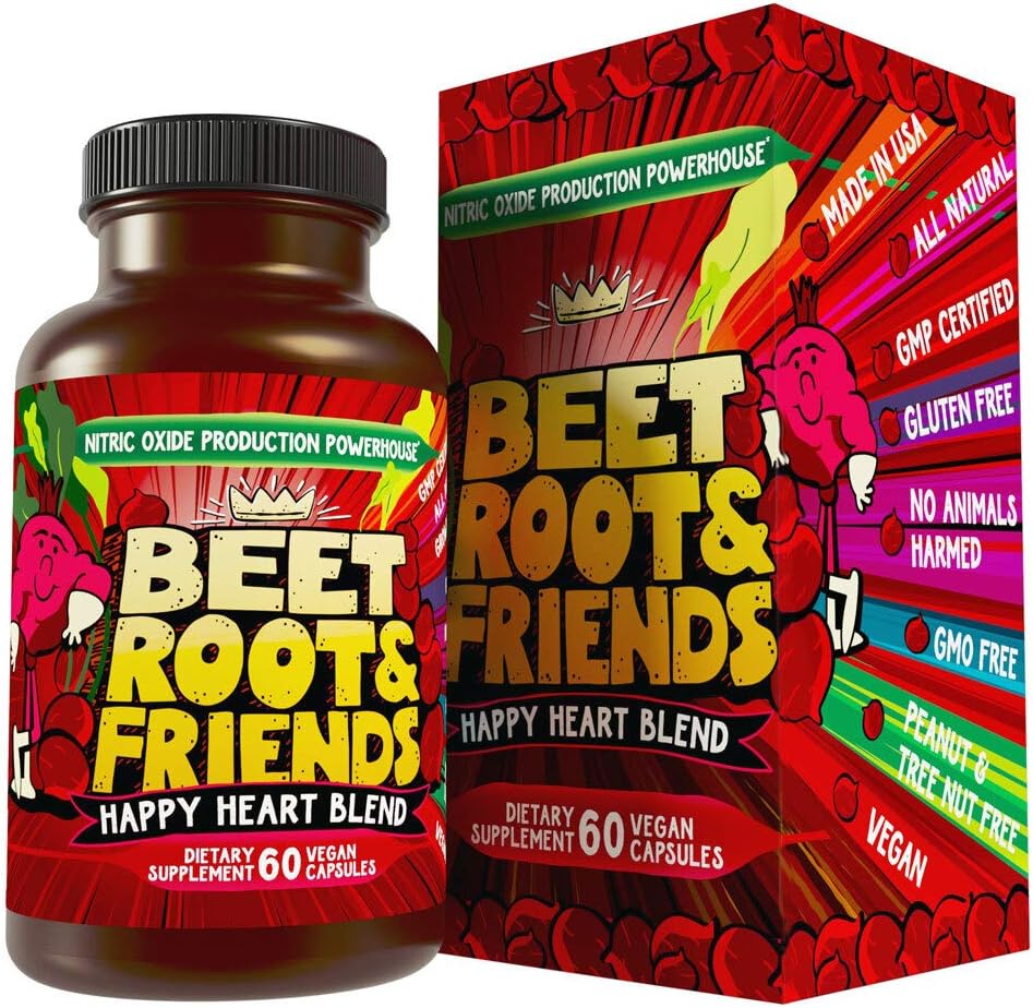 Beet Root Capsules - Circulation, Heart-Healthy Energy - w Grape Tohumksiyon & BTC 60 Kont Vegan