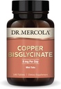 Δρ. Mercola Bisglycinate χαλκού, 90 σερβιρίσματος (180 δισκία), συμπληρώματα διατροφής, 8 mg ανά ημέρα, Mini Tabs, Υποστηρίζει τη συνολική υγεία, μη ΓΤΟ