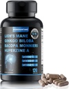 Lion's Mane Supplement Capsules & Bacopa Monnieri-120 Capsules Lion's Mane Mushroom Mix, 10 in 1 for improve Memory, Focus, and Brain Support Capsules