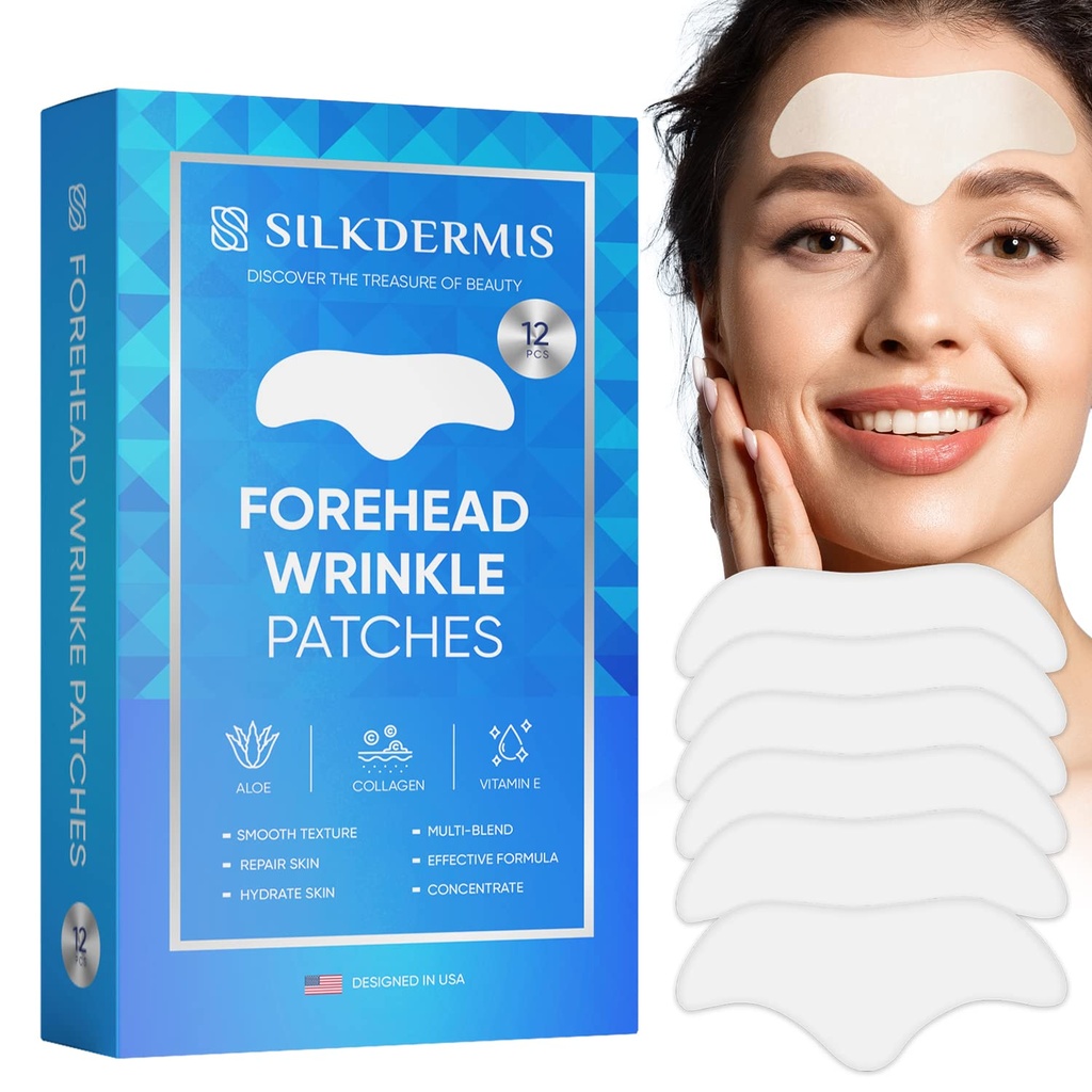 Forehead Wrinkle Patches 12Pcs with Aloe, Collagen, Vitamin E, Anti Wrinkle Patches, Forehead Wrinkles Tedavisi