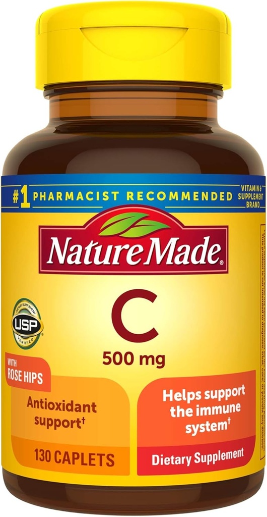 Rose Hips ile C 500 mg Caplets, 130 Kont