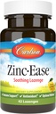 Carlson - çinko-Ease, Soothing Lozenge, Immune Support & Optimal Wellness, Antioksi, Lemon, 42 Lozenges
