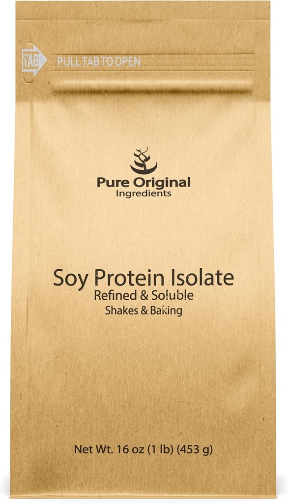 PURE ORIGINAL INGREDIENTS Soy proteini, Her zaman Pure, No Fillers veya Katkılar (1 Pound)