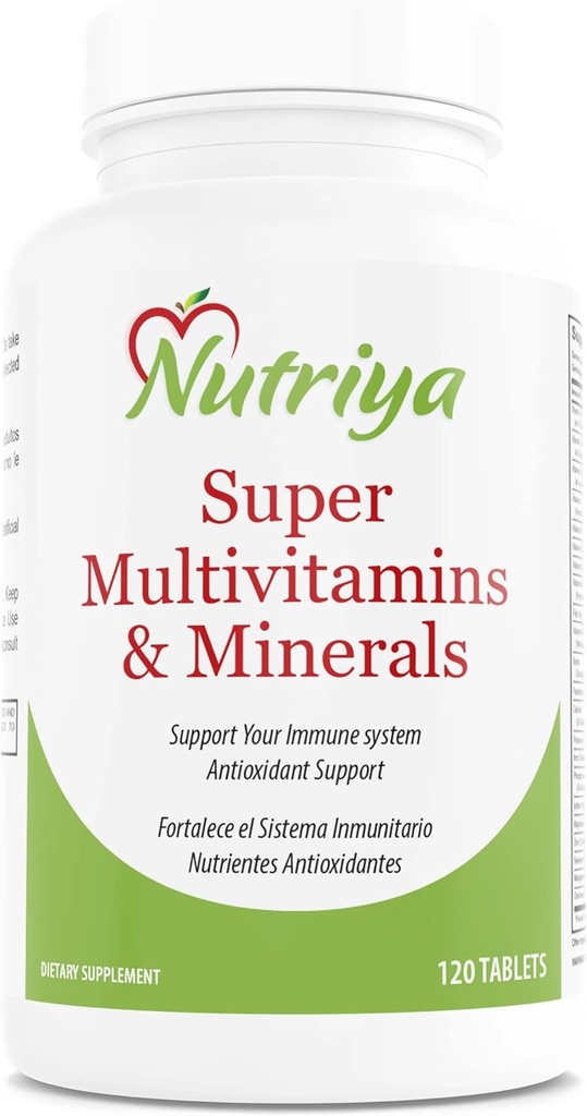 Nutriya Super Multivitaminler ve Mineraller - Kadınlar ve Erkekler için - 70'den fazla Vitamin, Mineraller, antioksidanlar, Amino Asit -Depres Hücreleri Enerji Üretimi ve Immune System Health Production and Immune System Health
