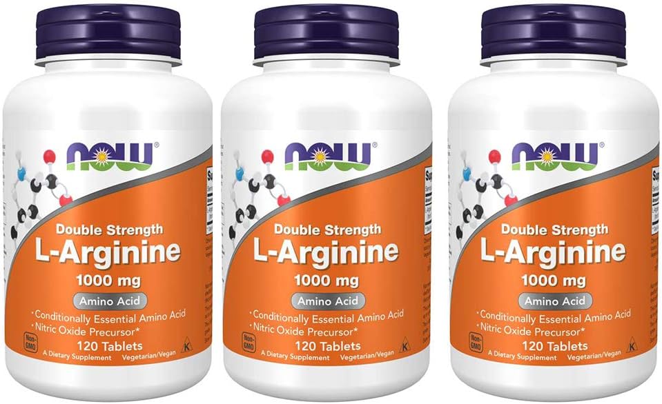 Τώρα τρόφιμα L-αργινίνη 1000mg, 120 δισκία (πακέτο των 3)