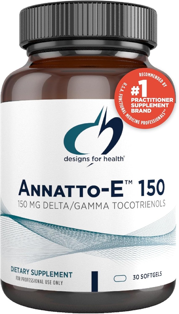 Designs for Health Annatto-E 150mg Tocotrienols - DeltaGold Vitamin E Complex Supplement with Delta + Gamma Tocotrienols - Καρδιαγγειακή, Υγιεινή Γήρανση + Αντιοξειδωτική Υποστήριξη - Μη ΓΤΟ (30 Softgels)