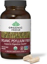 ORGANIC INDIA Psyllium Husk Capsules - Fiber Supplement, Sağlıklı Eliminasyon - Vegan, Keto Friendly, Gluten-Free, USDA sertifikalı Organik, Non-GMO, ► & In unknown Fiber Source - 180 Count