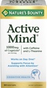 Nature's Bounty Active Mind Diyetary Supplement, Supports Focus ve Dikkat, L-Theanine ve Caffeine Pills, 60 Caplets
