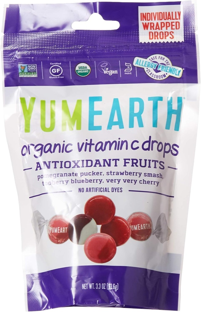 Yummy Earth Organik Vitamin C Drops Antioxitres, 3.3 Ounce