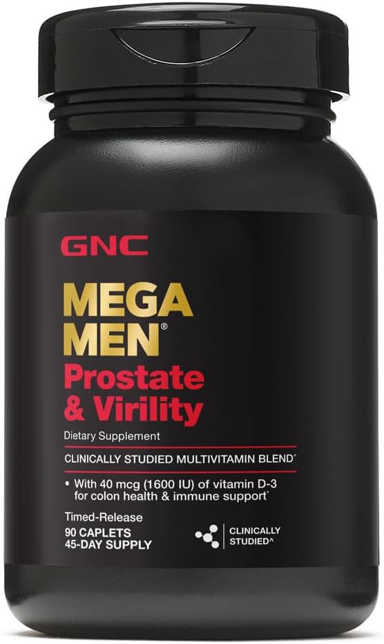 GNC Mega Erkekler Prostate ve Virtitude Multivitamin, Supports Optimal Cinsel Sağlık ve Prostate Health, 90 Count
