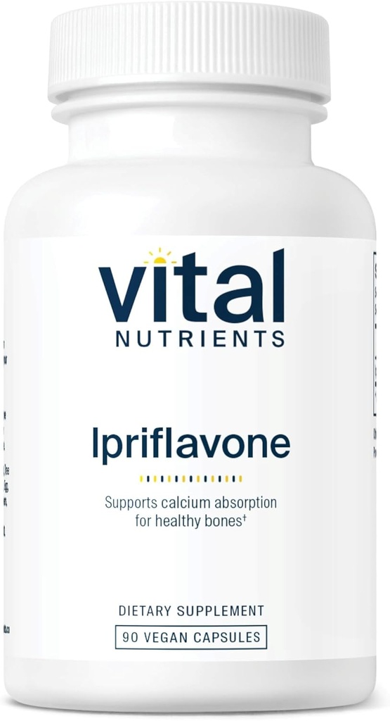 Vital Nutrients Ipriflavone 600 mg | Isoflavone Sağlıklı Kemikler ve Kalsiyum Aborpsiyon | Gluten, Süt, Soy Free | Non-GMO | 90 Capsules