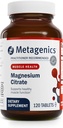 Metagenics Magnesium Citrate - 300 mg Magnesium & 60 mg Calcium Supplement - with Chelated Minerals - Supports Muscle & Bone Health* - Gluten-Free & Vegetarian - 120 Count
