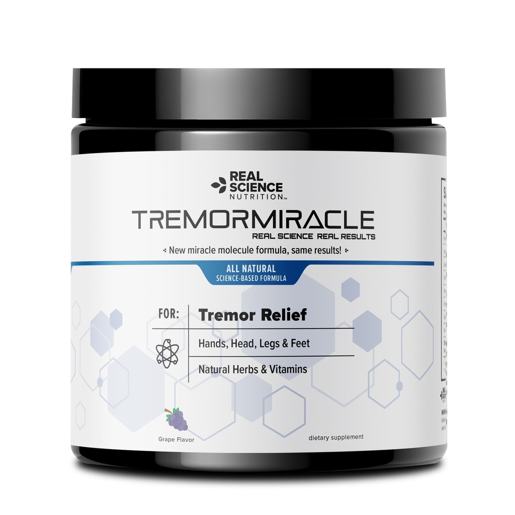 Tremor Miracle - Essential Tremor βοτανικό συμπλήρωμα σκόνη για τα χέρια, τα πόδια, τα πόδια, το κεφάλι Tremors (13.4 Oz, Grape Flavor)