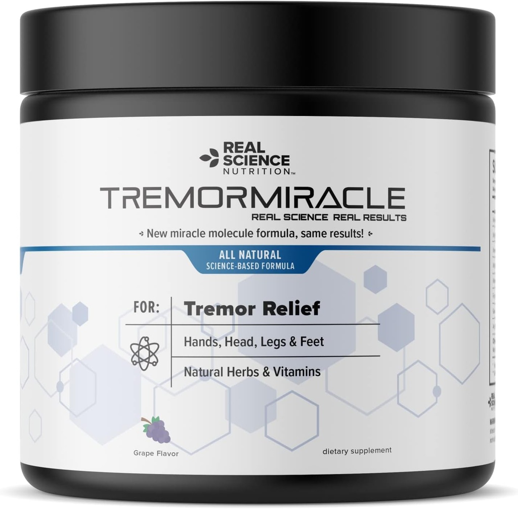 Tremor Miracle - Essential Tremor βοτανικό συμπλήρωμα σκόνη για τα χέρια, τα πόδια, τα πόδια, το κεφάλι Tremors (13.4 Oz, Grape Flavor)