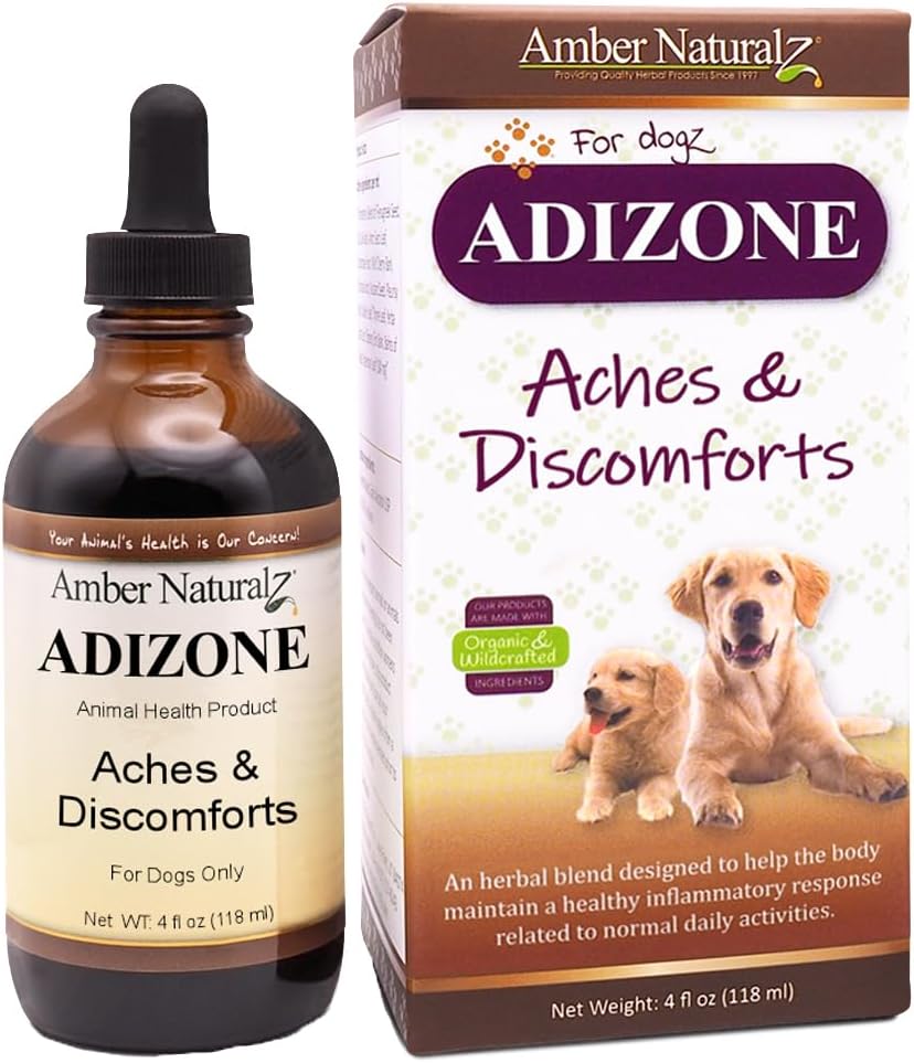Amber NaturalZ Adizone Herbal Supplement for Köpekler | Sağlıklı Inflammatory Response, Occasional Discomfort ve Ortak Fonksiyonl | Aktif ve Aging için Doğal Yardım