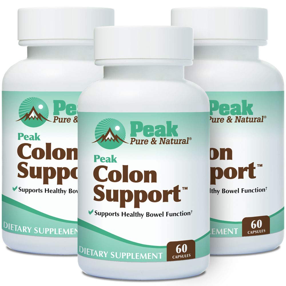 Peak Pure & Natural Colon Υποστήριξη - Cleanse Colon και Detox συμπλήρωμα για την Digestive Υγεία - Υποστηρίξτε την υγεία με Inulin και Senna Leaf Extracts - με Ίνες, Πρεβιοτικά, και Προβιοτικά - 3 Pack